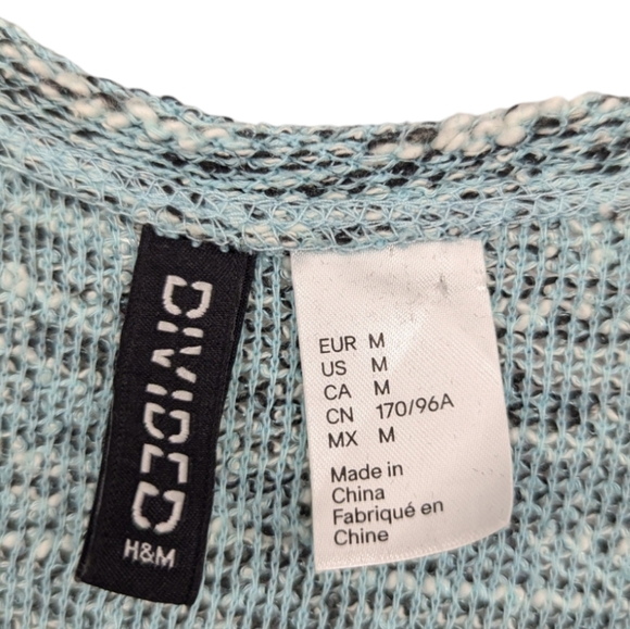 DIVIDED H&M | Women's Open Duster Cardigan| Blk, White, Seafoam Green| Size M - Picture 2 of 10